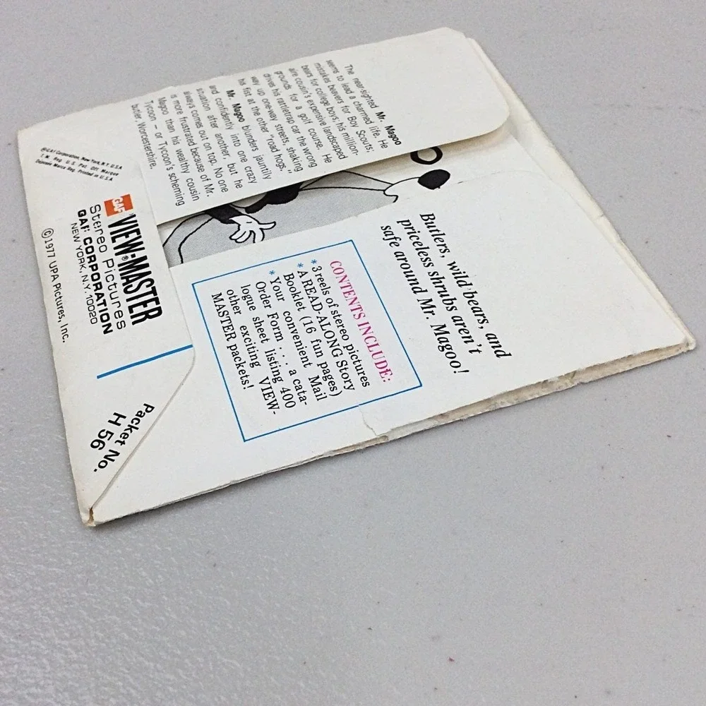 VTG View Master‎ GAF Mister Magoo 3 Reel Set H56 Cartoon Favorites 1977